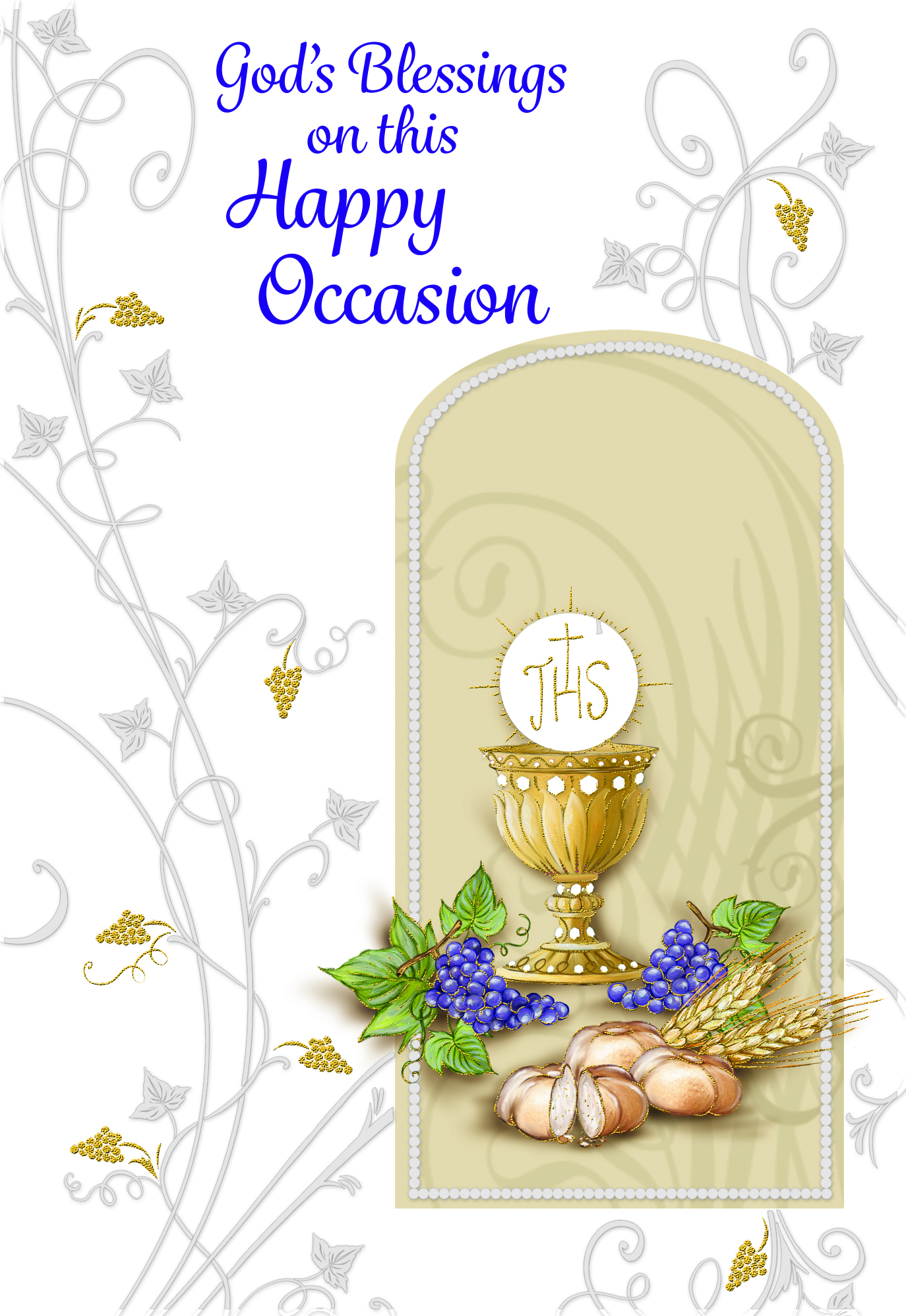 86935 happy occasion - 4 5/8 x 6 3/4 - gold foil decoration & embossed